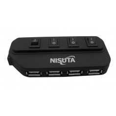 Hub Usb 2.0 4 Puertos Con Switch On/Off Nisuta Ns-uh2083