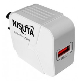 Cargador De Pared Carga Rápida 110-220v A Usb 18w Qc3.0 Nisuta Ns-Fu53uq