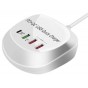 Cargador Zapatilla Hub 3 Puertos Usb Qc 3.0 & Usb-C A 220v Wlx-T3p