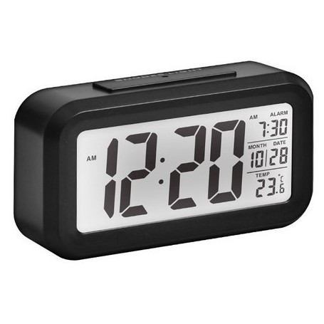 RELOJ DIGITAL DESPERTADOR CON FECHA Y TEMPERATURA LUMINOSA LED COLORES