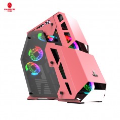 Gabinete Gamer Game Km Juez Con Vidrio Templado Rosa (No Incluye Cooler)