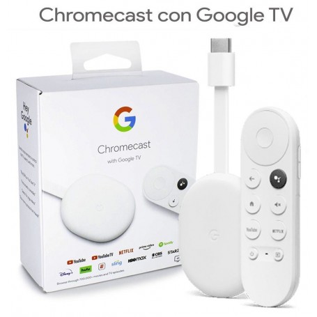 Chromecast 4 Smart Tv Google Tv 4k Hdr Control Remoto Youtube Disney Netflix Amazon