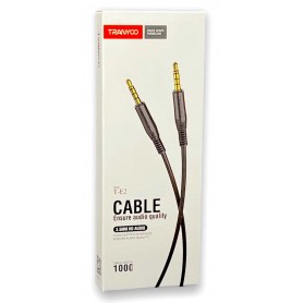 Cable De Audio Miniplug 3.5mm A 3.5mm Auxiliar 1mt Tranyoo T-E2