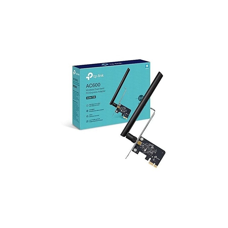 TP-Link Tarjeta PCIe WiFi AC600 para PC de escritorio, tarjeta de red  interna inalámbrica de doble banda (Archer T2E) Antena de alta ganancia