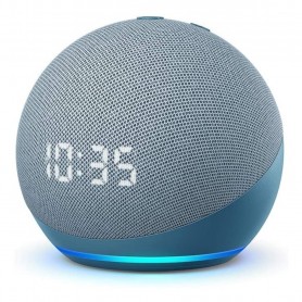 Amazon Echo Dot 4th Gen with clock Twilight blue Con asistente virtual Alexa, pantalla integrada glacier white 110V/240V