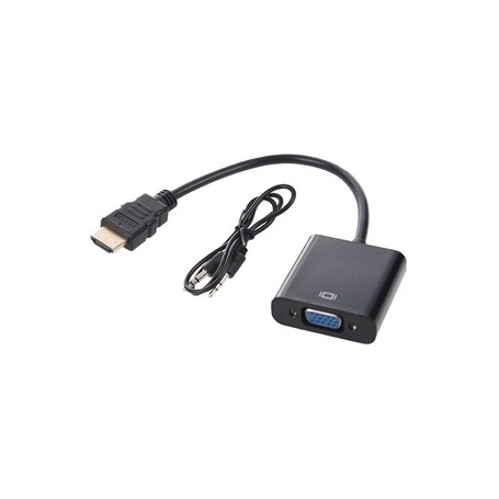 Adaptador Conversor Hdmi A Vga Con Audio Auxiliar 3.5mm