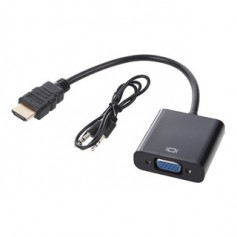 Adaptador Conversor Hdmi A Vga Con Audio Auxiliar 3.5mm