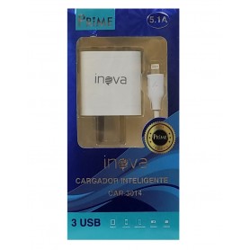 Cargador Celular Inova Prime 5.1a Con Cable Lightning Car-3014