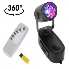 Bola De Rayos Con Luces Giratorias Con Base Control Mp3 Parlante Usb Dj