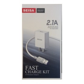 Cargador 5v 2.1a Seisa T-C01v 1 Puerto Usb Con Cable Micro Usb V8