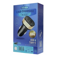 Cargador 12v Para Auto Con Puerto Usb & Puerto Usb-C Seisa Sm-Fs445