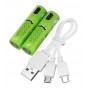 Pilas AA Recargable Smartoools 1000mAh Con Cable Micro Usb 1.5v 5v