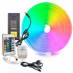 Kit Tira De Led Neon Rgb Con Controladora & Fuente 5mts Myrled Nrgb