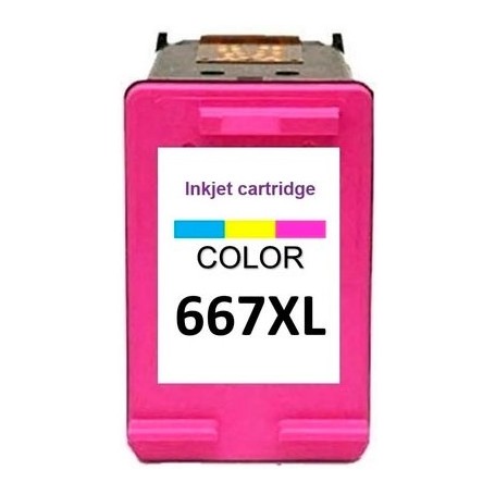 Cartucho Hp Alternativo 667 Xl Tricolor Global 21 Ml