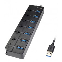 Hub Usb Noga Ngh-46 3.0 7 Puertos Con Botones De Encendido