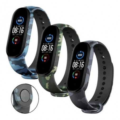 Malla Correa Xiaomi Mi Band 5 & 6 Silicona Camuflada