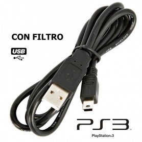 CABLE JOYSTICK PS3 CARGA DUALSHOCK 3 MINI USB C/ FILTRO !!!