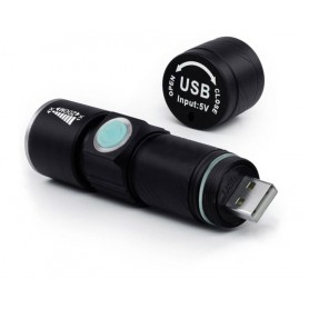 Linterna Recargable Usb Led Con Zoom Daza Dz-Ym7010c