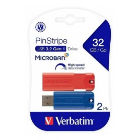 Pen Drive Verbatim 32gb Pack De 2 PinStripe Usb 3.2