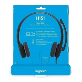 Auricular Vincha Headset Logitech H151 Micrófono Pc Ps4 Unipin 3.5Mm