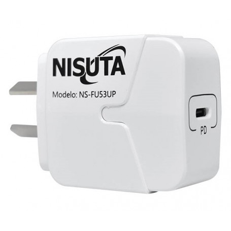 Cargador Carga Rápida 5v 3a 1 Puerto Usb-C Nisuta Ns-Fu53up