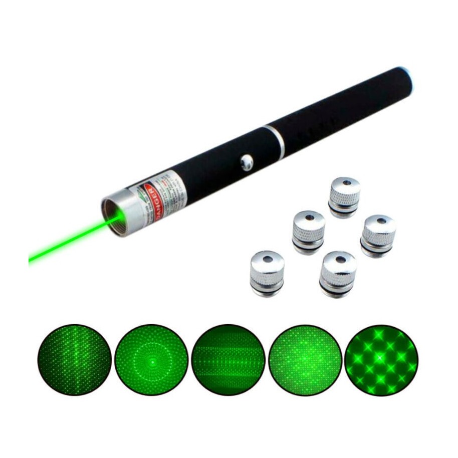 Puntero Laser 5 Figuras Verde - Juguete Gatos Recargable Usb