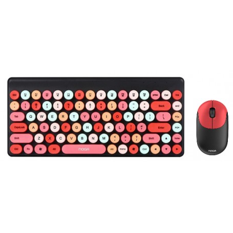 Kit Teclado & Mouse Inalambrico Noga S5700 Rojo