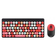 Kit Teclado & Mouse Inalambrico Noga S5700 Rojo