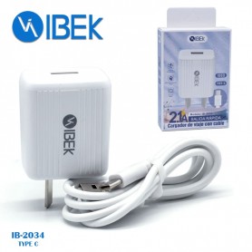 Cargador Para Celular Con Cable Usb-C Ibek Ib-2034
