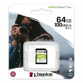 Memoria SD 64gb Clase 10 Canvas Select Plus 100mb/s Kingston