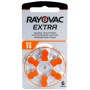 Pila Rayovac 13 Para Audifono Pr48 1.45V (Precio Por Blister 6 Unidades)