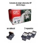 Kit Cartucho HP 664XL 3 Repuestos + Cabezal Negro