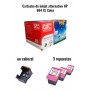 Kit Cartucho HP 664XL 3 Repuestos + Cabezal Color