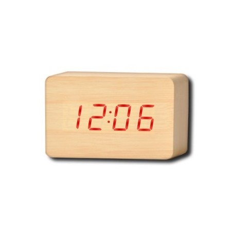 Reloj Digital Daza Despertador Madera Led Hora Temperatura Ambiental Dzs713bard