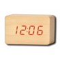 Reloj Digital Daza Despertador Madera Led Hora Temperatura Ambiental Dzs713bard