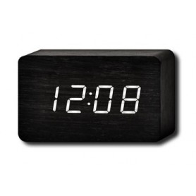Reloj Digital Daza Despertador Madera Led Hora Temperatura Ambiental Dzs713bkwh