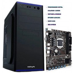 Pc Armada Intel Celeron G3900 Mother Lyzeous Btc250 Lga1151 Ddr4 8gb SSD 240gb Cooler Performance