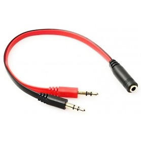 Cable Adaptador 1 Auxiliar Mini Plug Hembra A 2 Auxiliar Mini Plug Macho 3.5mm Para Pc