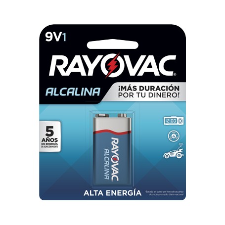 Pila Bateria Rayovac Alcalina 9V Rectangular