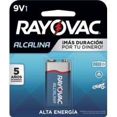 Pila Bateria Rayovac Alcalina 9V Rectangular