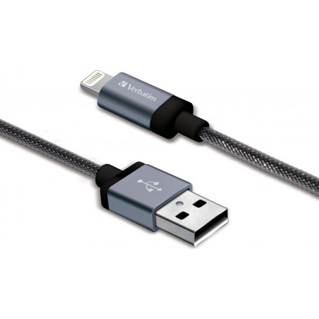 Cable Usb Lightning De Carga & Datos Mallado Metalico Verbatim 30cm 99215