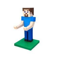 Soporte Joystick Figura 3d Steve Minecraft Con Base