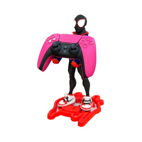 Soporte Joystick Figura 3d Spiderman Miles Morales Con Base