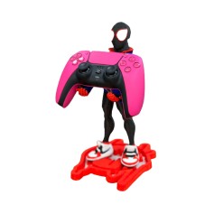 Soporte Joystick Figura 3d Spiderman Miles Morales Con Base