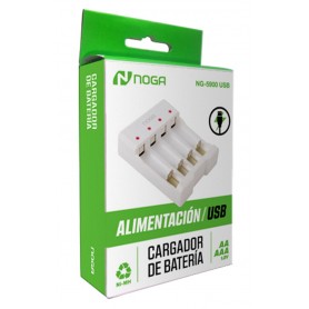 Cargador De Pilas Recargables Noga 4 Pilas Aa-Aaa Ng-5900