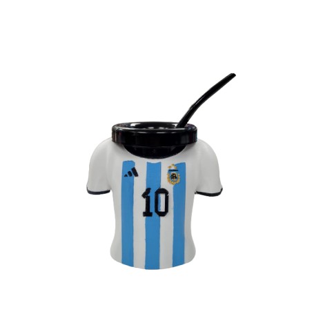 Mate Con Bombilla Impresion 3d Camiseta Lionel Messi