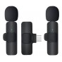 Microfono Corbatero Doble Inalambrico Periodista Streaming Usb-C Type-C Tipo-C F3