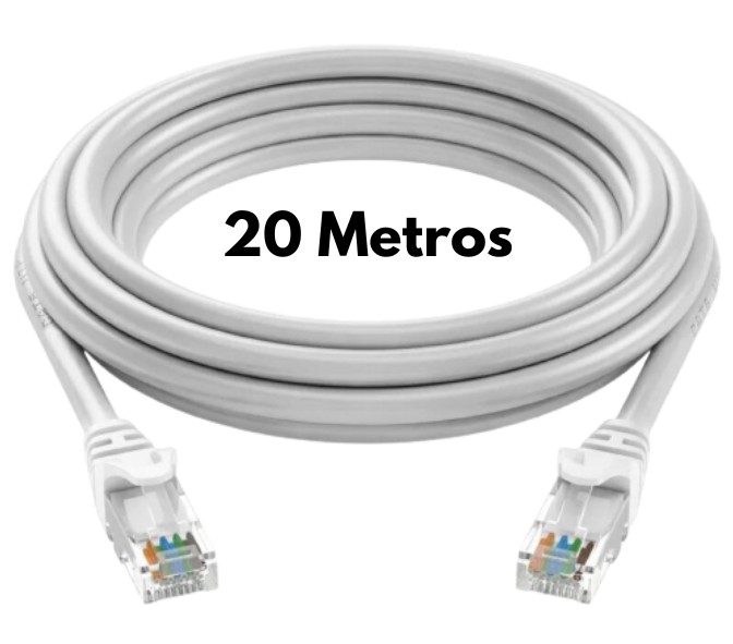 Cable Red Lan Ethernet 20 Metros Rj45 Cat5e Blanco Envio