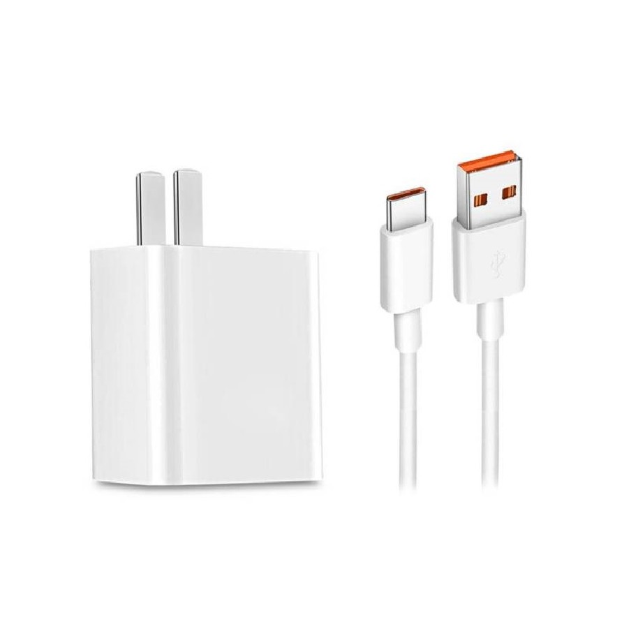 Cargador Rápido Xiaomi 33W + Cable USB-C Blanco