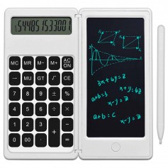 Calculadora Plegable Con Pizarra Magica Led Lapiz Optico 12 Digitos DS-2807